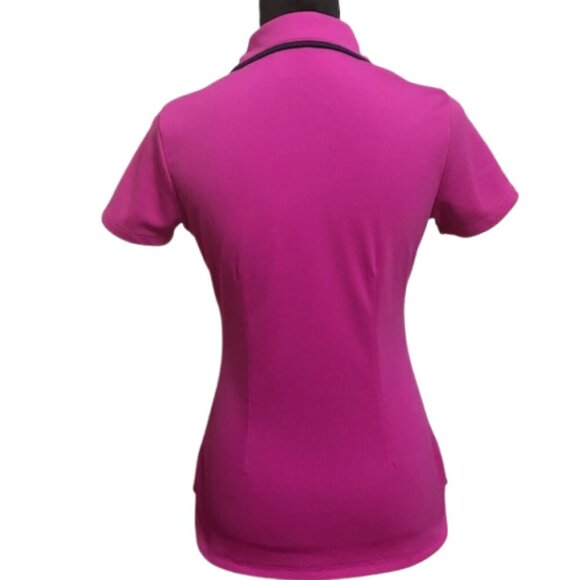 Nike Women's Nike Golf Tour Performance Fuchsia Dri-Fit Short Sleeve Pullover - Picture 5 of 9